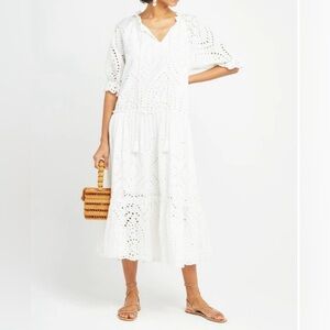 OPT White Eyelet Puff Sleeve dress